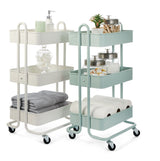 Momentum Steel 3-Tier Utility Cart with 4 Wheels, White