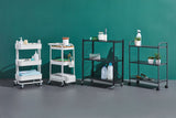 Momentum Steel 3-Tier Utility Cart with 4 Wheels, White