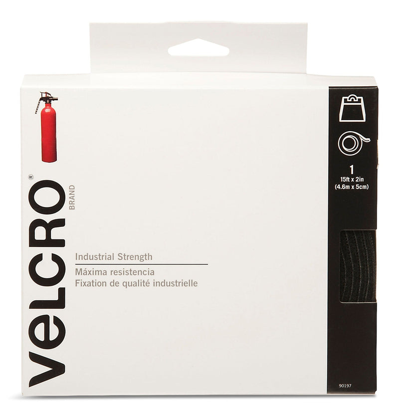 Hook-and-loop Industrial Strength Tape, Black, 15 ft x 2 in Q3850