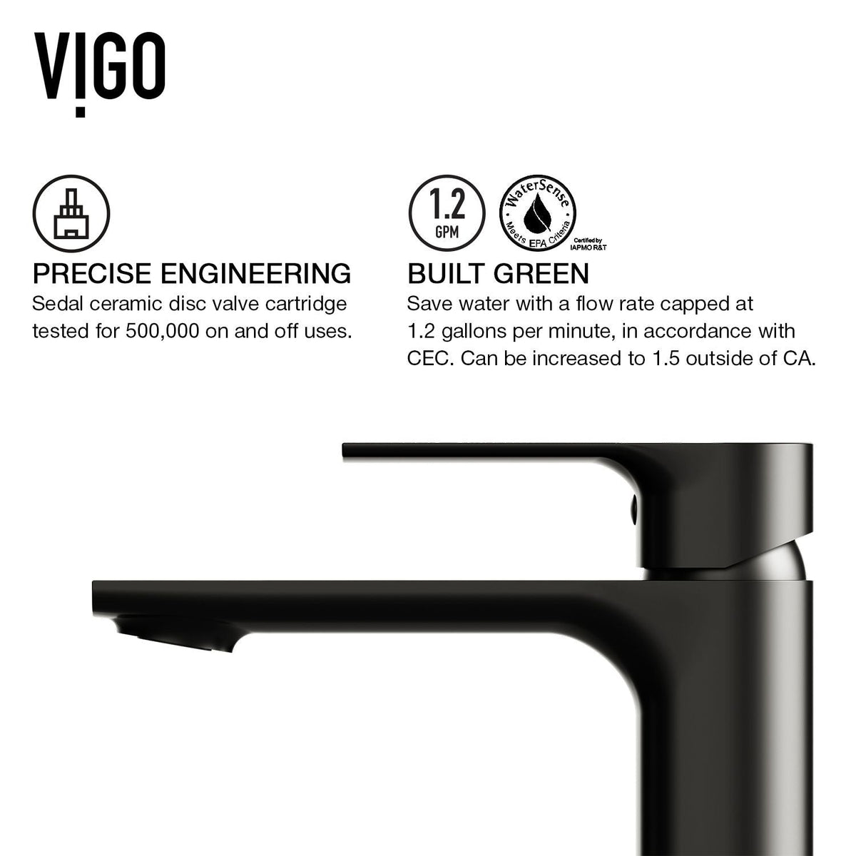 Davidson Single Handle Single Hole Bathroom Sink Faucet, WaterSense Certified, Matte Black