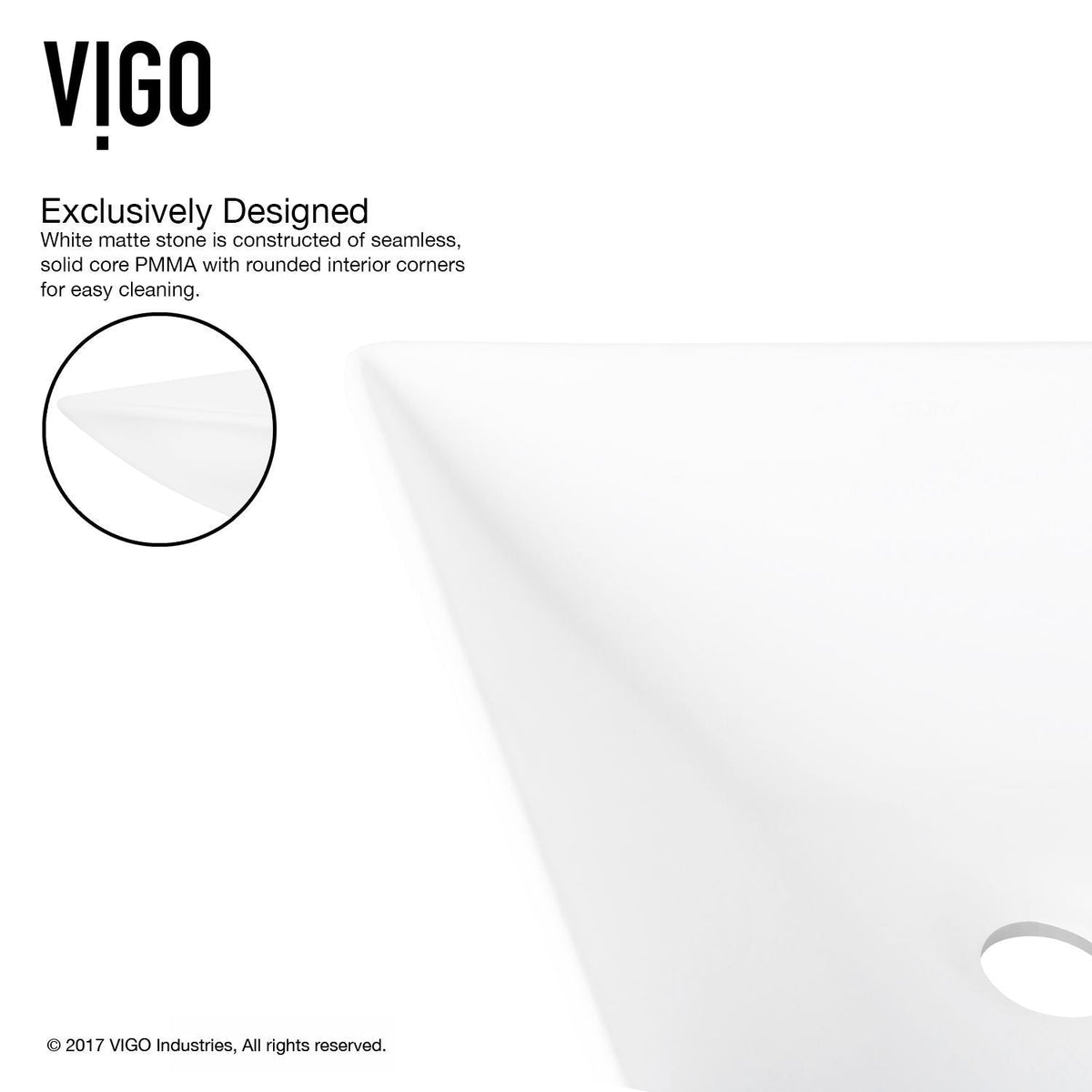 Hibiscus White Bathroom Sink/Basin Set with Niko Faucet and Square Composite Vessel