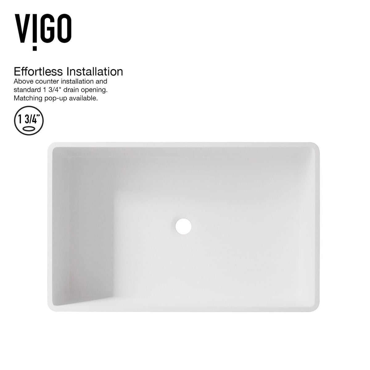 Magnolia White Bathroom Sink/Basin Set with Matte Gold Duris Faucet and Rectangular Composite Vessel
