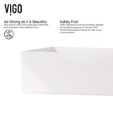 Magnolia White Bathroom Sink/Basin Set with Matte Gold Duris Faucet and Rectangular Composite Vessel