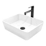 Marigold Matte White Bathroom Sink/Basin Set with Sterling Faucet and Rectangular Composite Vessel