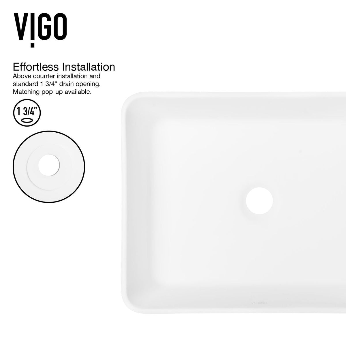 Marigold Matte White Bathroom Sink/Basin Set with Sterling Faucet and Rectangular Composite Vessel
