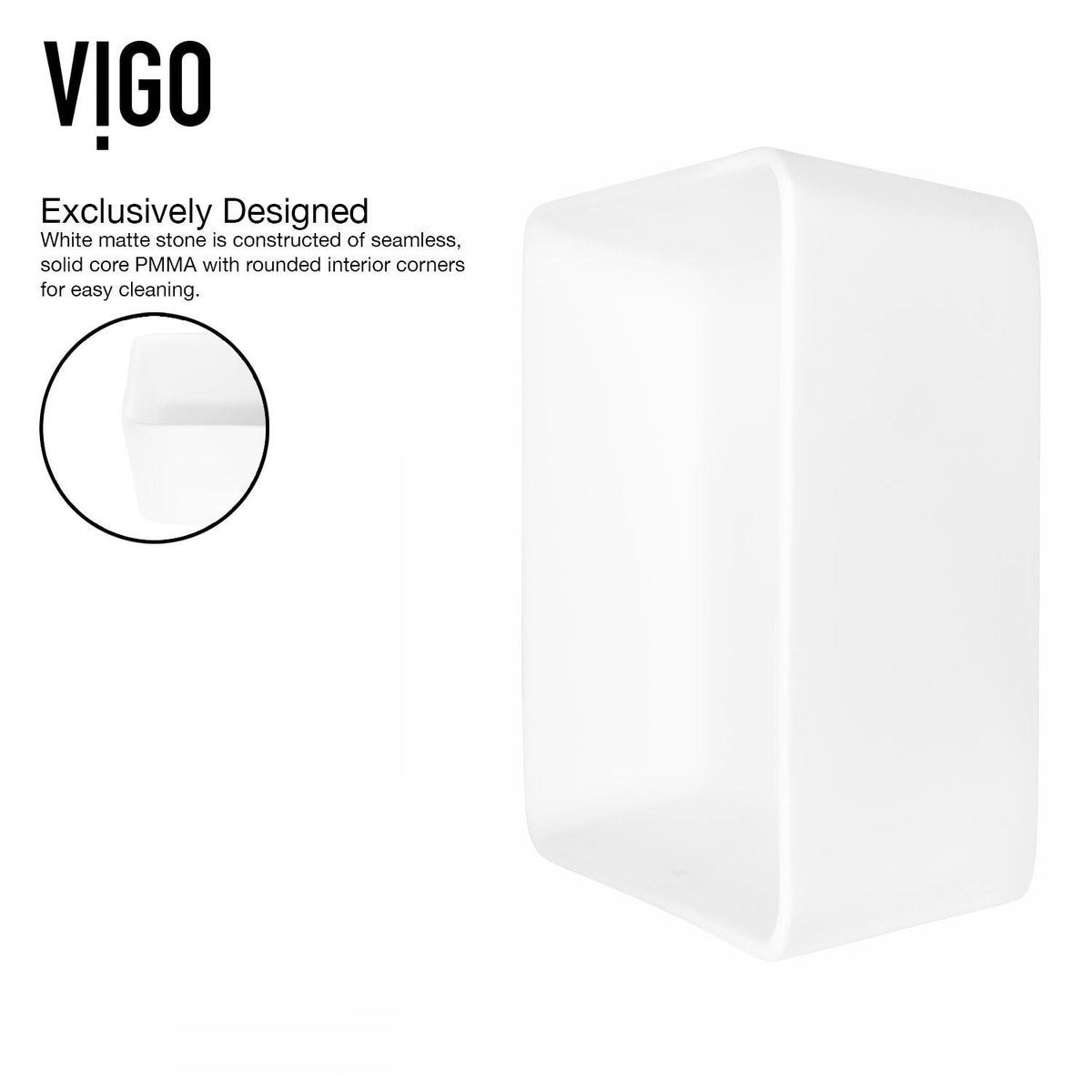 Marigold Matte White Bathroom Sink/Basin Set with Sterling Faucet and Rectangular Composite Vessel