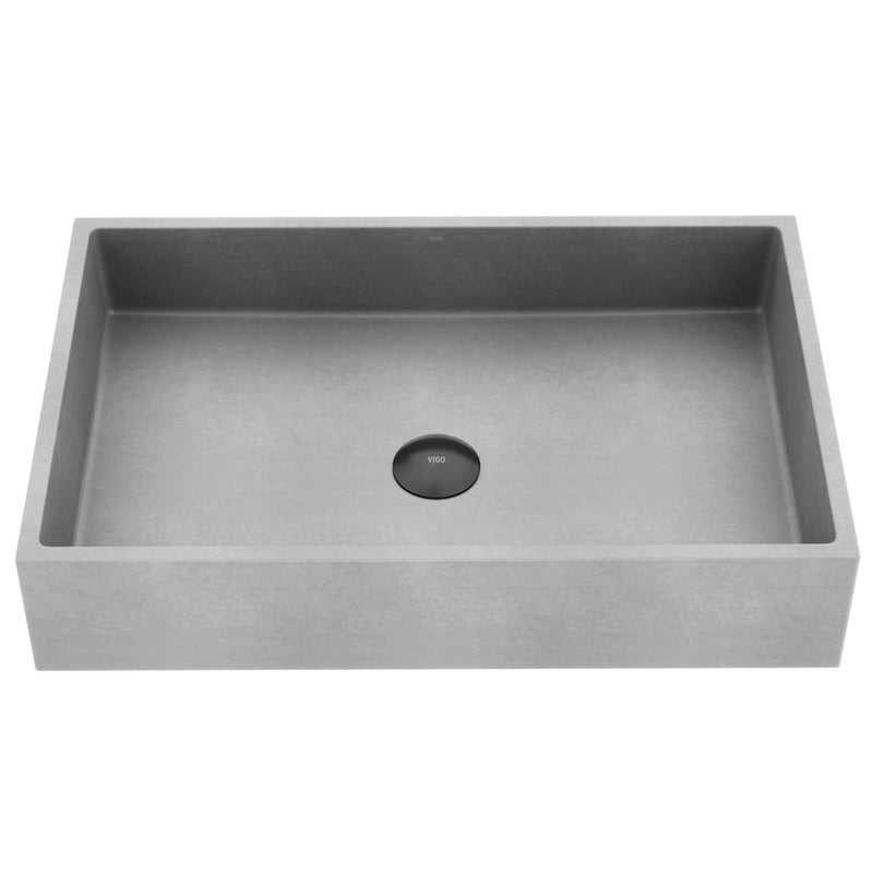 Orvieto Gothic 24x15-in Deep Grey Bathroom Sink/Basin with Rectangular Vessel P3643