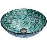 Round Glass Vessel Bathroom Sink/Basin with Scratch-Resistant Surface, Oceania