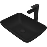 Sottile Blue Bathroom Sink/Basin Set with Amada Faucet and Glass Rectangular Vessel